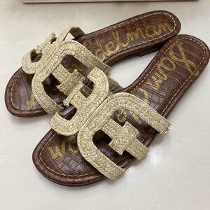 Sam Edelman Bay Raffia Cutout Slides Size 9M Sandals
